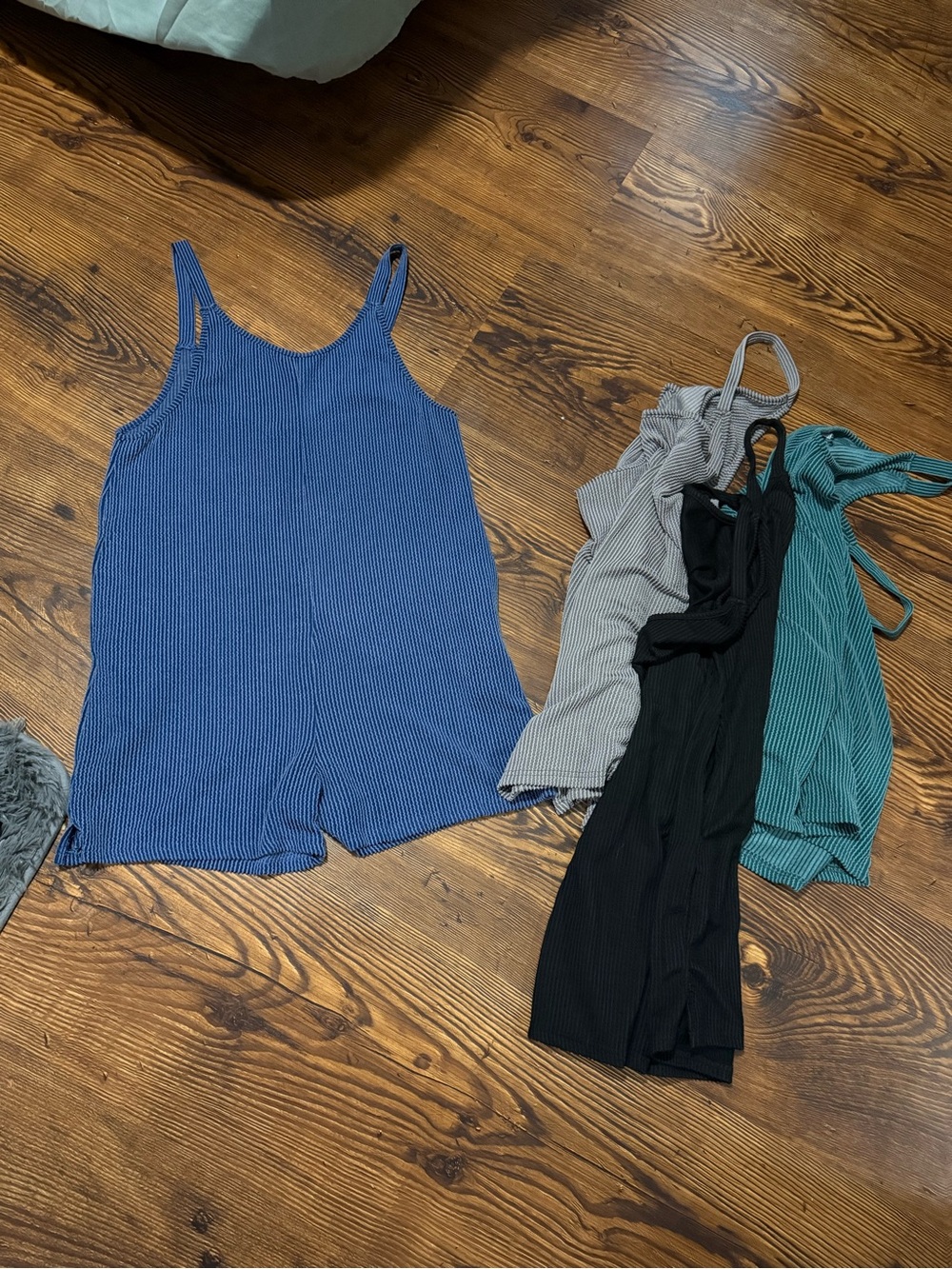Ribbed Scoop-Neck Rompers all 4 included- Stretchy Summer Staple